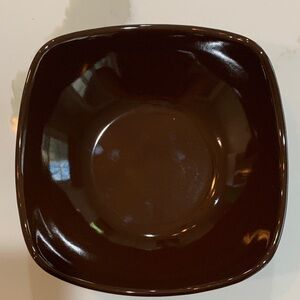 Longaberger Deep Chocolate Square Dinner Bowl